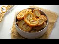 Palmiers with Puff Pastry/ Sugary Heart Biscuits  Recipe By Food Fusion