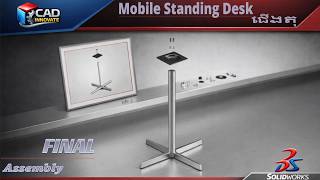 SolidWorks Tutorial | How to Design a Mobile Standing Desk | FINAL ASSEMBLY