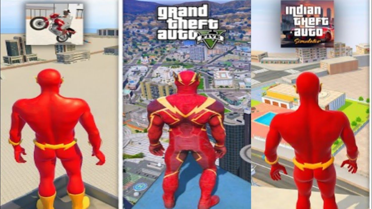 Flash jumping from top building in all indian GTA games 😲🎮