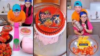 Buldak Ramen vs Emoji cake ice cream challenge!🍨 #funny  By Ethan Funny Family