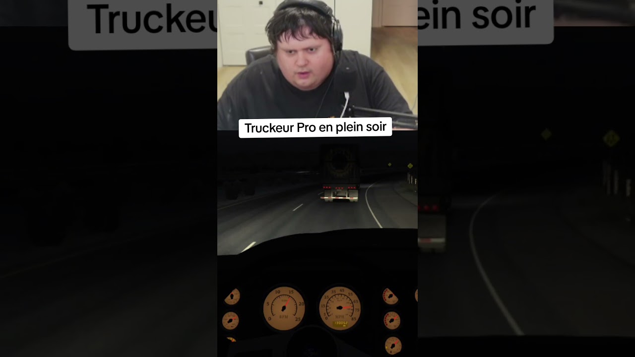 Truckeur pro en plein soir. #fyp #quebec #ats