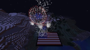 Minecraft fireworks display | July 4th 2020