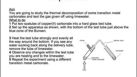 OCR Gateway C4 Transition Metal Compounds (Higher)