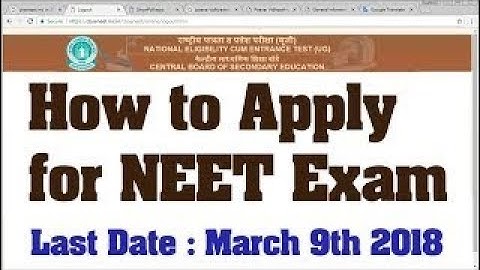 How to Apply for Neet Exam 2018 English Version | Neet 2018 online application