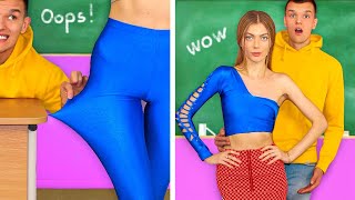 OUTFIT HACKS TO BECOME POPULAR! Girls DIY Clothes Transformation Ideas by Mr Degree