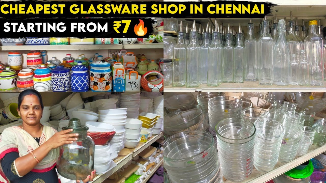 Best and Cheap Glassware in Chennai Indian Glassware emporium Kitchen Glassware Madras
