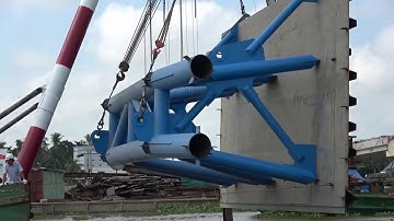 quy trình lắp đặt cửa cống đầu tiên lớn nhất việt nam / cống ngăn mặn kiên giang