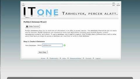 Új adatbázis létrehozás a cPanelen - www.itone.hu