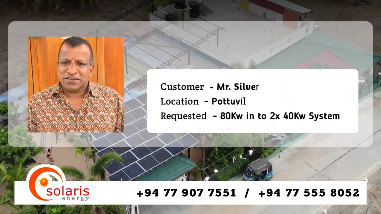 Pottuvil 80Kw Solar  Installation - Soalris Energy Pvt Ltd