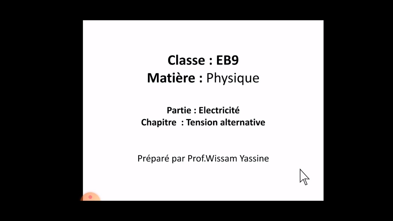 EB9. Physique. Tension alternative