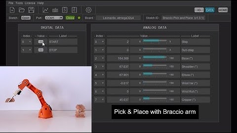 User interface for Arduino projects (GUI for Arduino, Tinkerkit robotics arm)