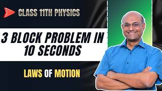 3 Block Problem in 10 Secs | Class11 Physics | Chapter 4 Laws of Motion | AhaGuru Balaji Sampath