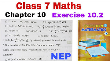 Class 7 Evergreen Mathematics | Chapter 10 Exercise 10.2 | Algebraic Expressions | CBSE NEP