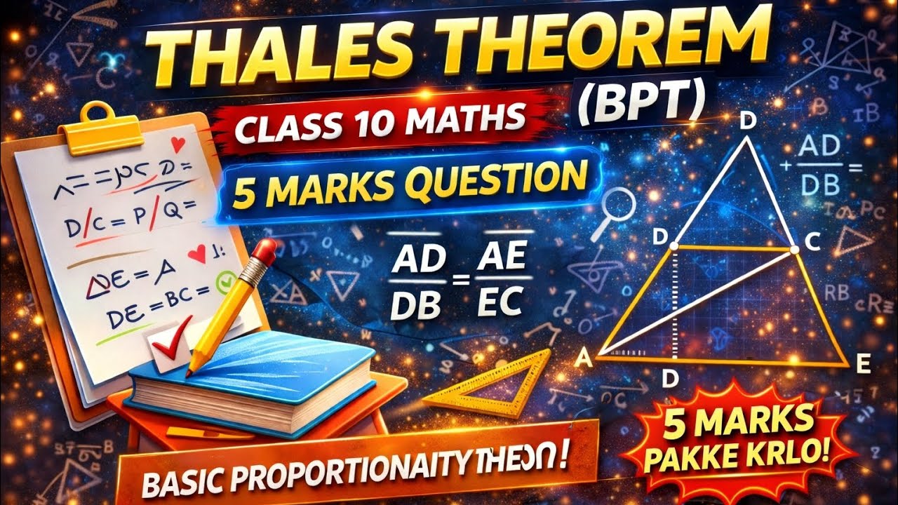 Thales Theorem (BPT) 🔥 | Class 10 Maths | 5 Marks Question | Basic Proportionality Theorem