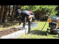 4K, Granate Travelling working in her garden , #garten #shorts,  thigh high boots