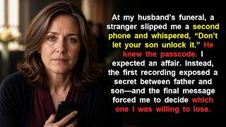 At My Husband’s Funeral, a Woman Handed Me His Secret Phone—Then Warned Me About Our Son