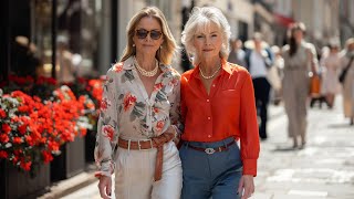 Street Style for Women Over 50 | Best Seasonal Dresses.  Elegant London