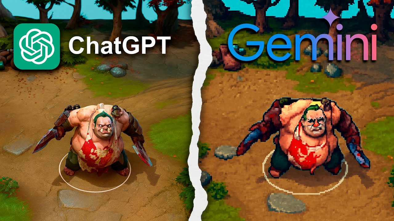 ChatGPT vs Gemini Make Dota 3 from scratch!
