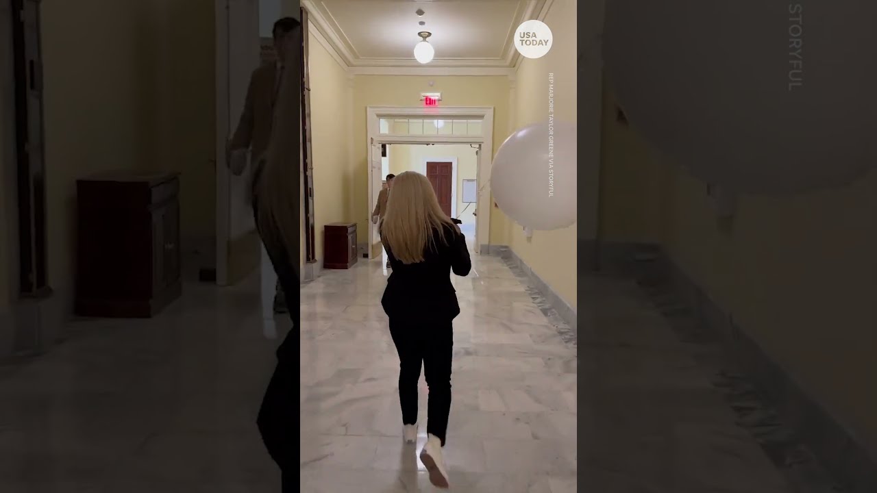 Marjorie Taylor Greene Carries White Balloon Ahead Of State The Union Speech USA TODAY Shorts