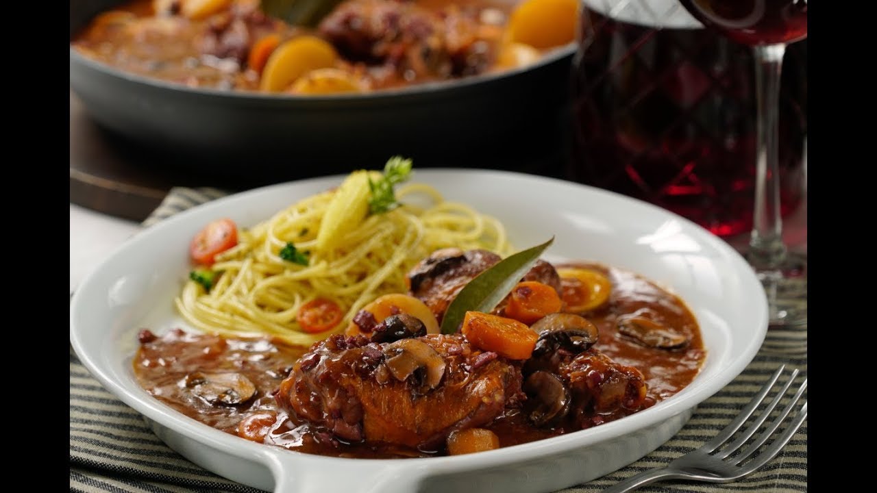 Pollo al Vino Tinto | Platillo de Pollo al Vino Tinto plato fuerte para baby shower