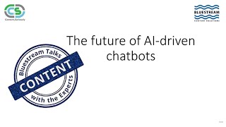 Chatbots and Stuctured Content webinar