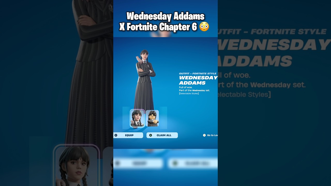 Wednesday Addams Fortnite Skin Collab 😳 