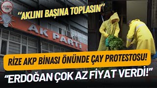 Erdoğan'ın Memleketinde Akp Binası Önünde Erdoğan'a Şok Çay Protestosu! 