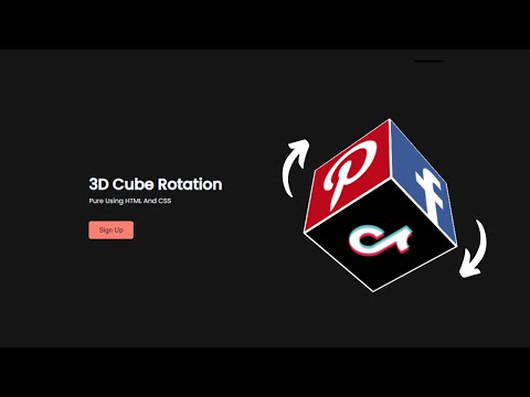How To Make 3D Cube Rotation Using Html And CSS | Social Media Cube Rotation