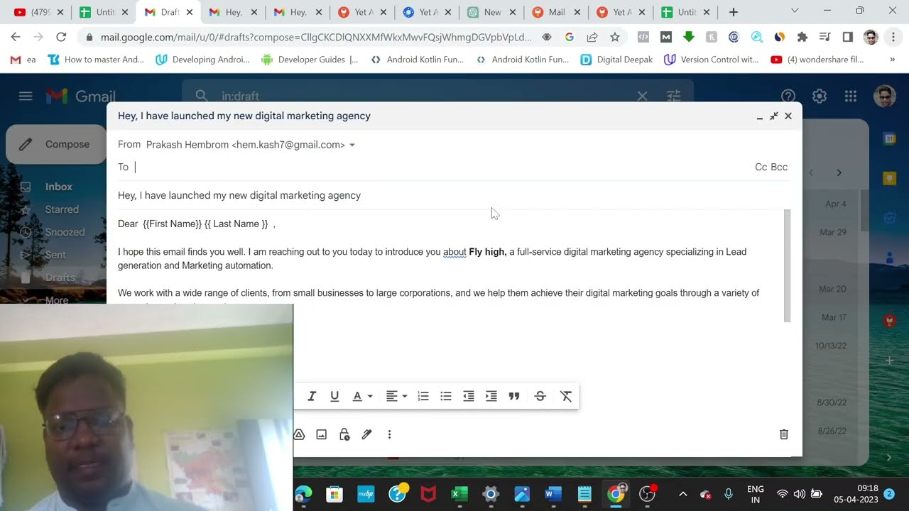 Send BulK Email through mail merge by using YAMM