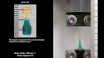 Tensile test of the 3D printed self-healing hydrogel.