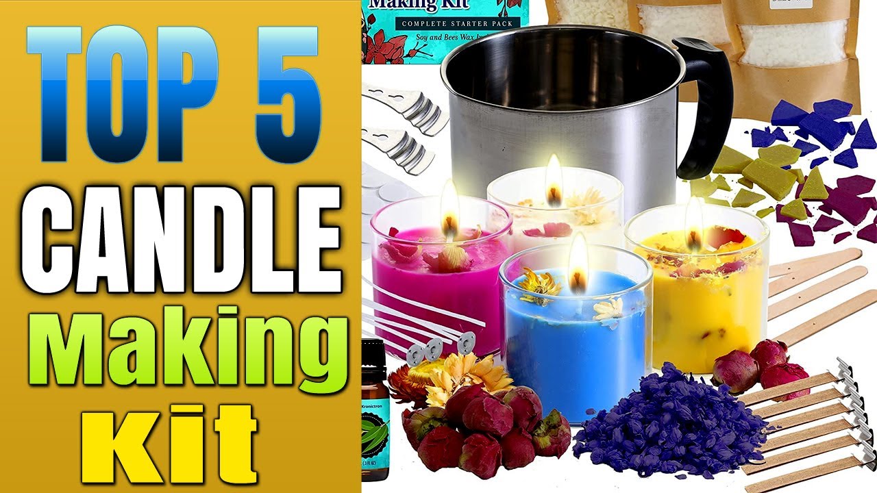 Candle Making Kit Supplies, Soy Wax DIY Candle Craft Tools Including Candle Make Pouring Pot, Candle Wicks, Wicks Sticker, 3-Hole Candle Wicks Holder