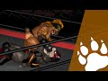 Wrestling match tribal hyena vs outlaw wolf