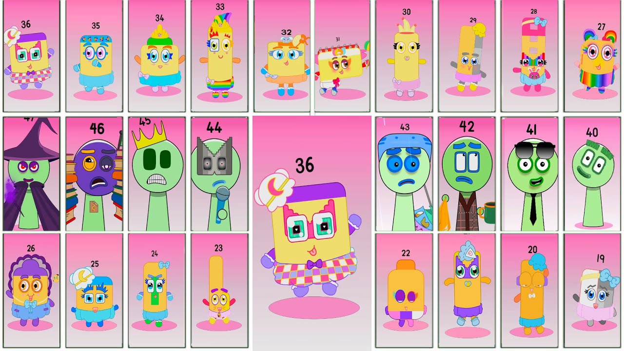 Sprunki OC Numberblocks (19~47)– Full Evolution Showcase
