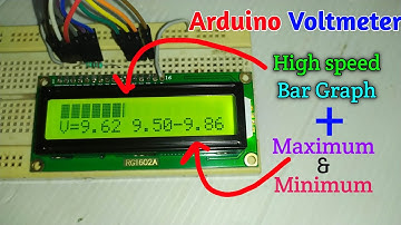DIY ARDUINO VOLTMETER WITH BAR GRAPH / 10mS RESPONCE TIME!!