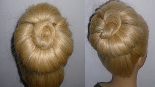 Schnelle & Einfache Hochsteckfrisur mit Dutt für mittel Haare.Donut Hair Bun Updo Hairstyle.Peinados