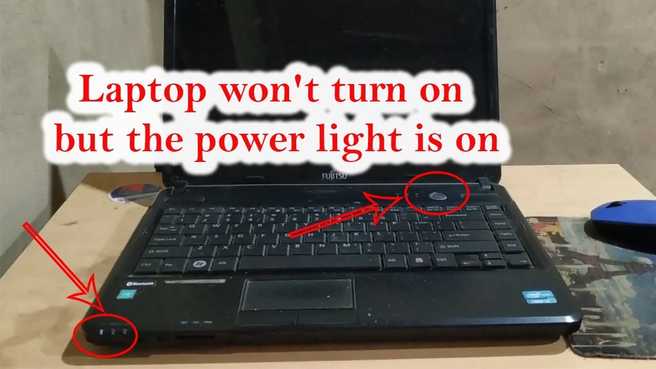 Laptop won't turn on but the power light is on Fix YouTube
