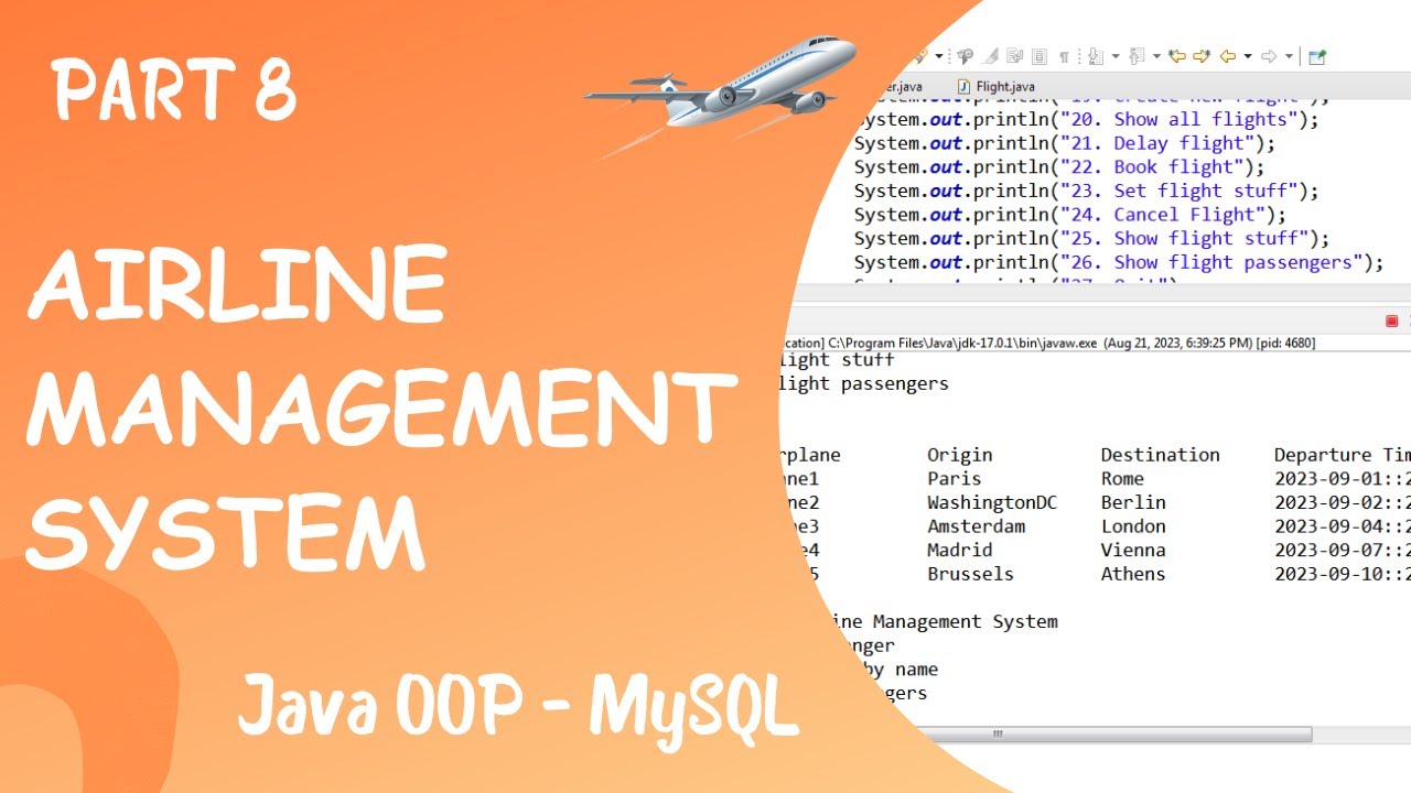 Airline Management System using Java Object Oriented Programming (OOP ...