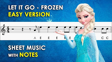 Let It Go - Frozen | Sheet Music with Easy Notes for Recorder, Violin Beginners Tutorial