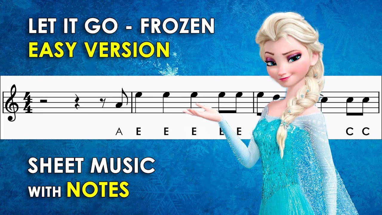 Let It Go - Frozen | Sheet Music With Easy Notes For Recorder, Violin  Beginners Tutorial - Youtube