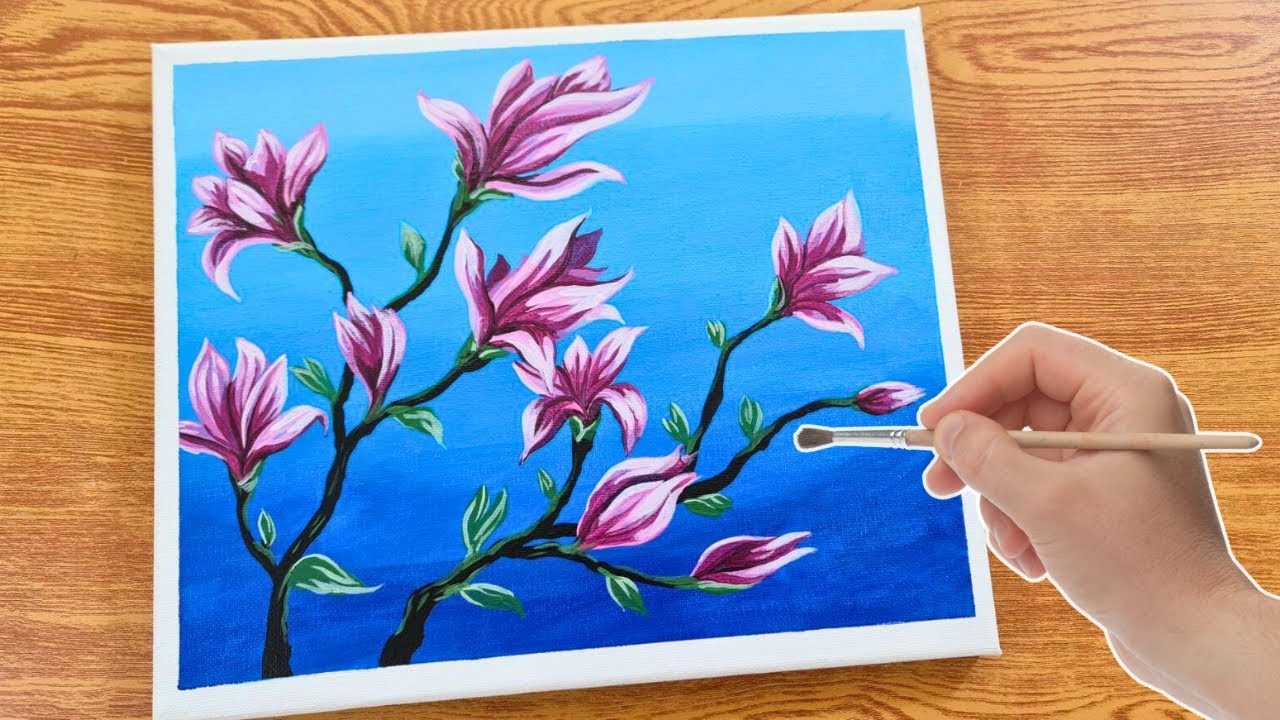 How To Paint Flowers In Acrylic I Acrylic Painting For Beginners YouTube Maxresdefault