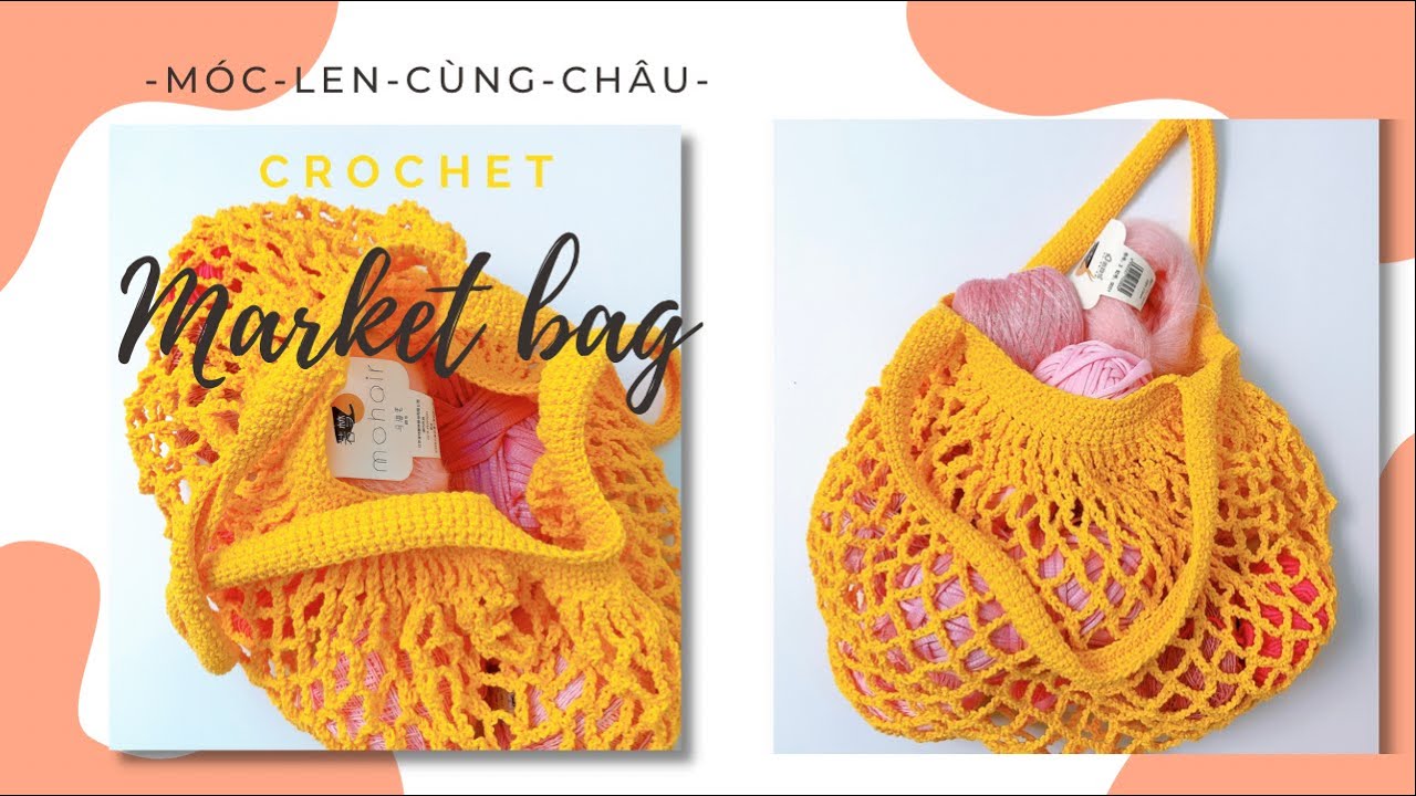 DIY CROCHET BAG| CROCHET MARKET BAG Hướng dẫn móc túi lưới đi biển | Châu Crochet#13