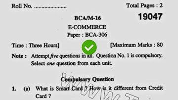 2016 Kuk BCA 4th Sem Ecommerce Question Paper
