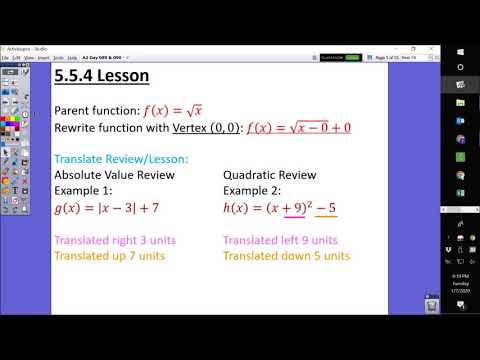 A2 5.5.4A Square Root Function Translations