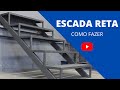 Como fazer ESCADA RETA / Como hacer escalera recta - Curso de Serralheiro