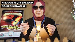 Atık camları, 3.5 dakikada şekillendiriyorlar