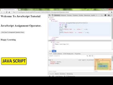 ASSIGNMENT OPERATOR IN JAVASCRIPT DEMO