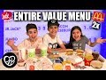 Ordered the entire McDonalds & Jack In The Box value menu *20 items*