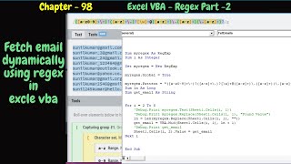 Fetch email ids dynamically using excel VBA | Regular Expression