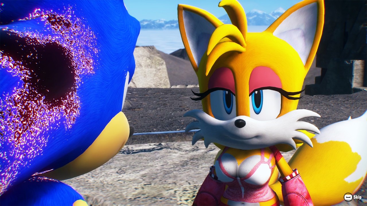 Мод с женской версией Тейлз в Sonic Frontiers (из другого измерения) с новым нарядом.