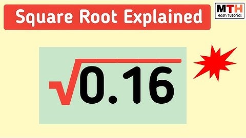 Square root of 0.16 Explained